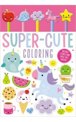 סט עפרונות, מחקים וחוברת צביעה- Super-Cute Colouring